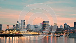 Night City View of the old port of Montreal, Montreal, Quebec, Canada