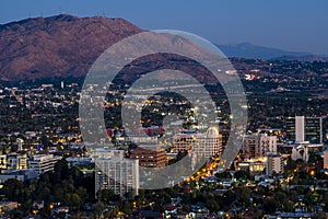 Night City view of Riverside from Mount Rubidoux