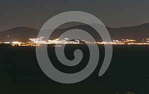 Night city view with night sky photo