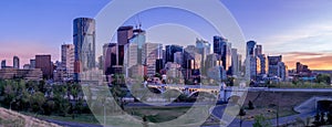 Night cityscape of Calgary, Canada photo