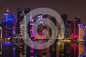 Night cityscape of Doha