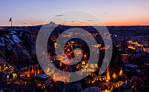 Night cityscape of Goreme,Turkey