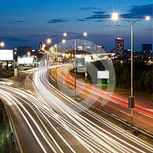 Night cityscape - highway in front