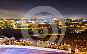 Night cityscape of Jerusalem