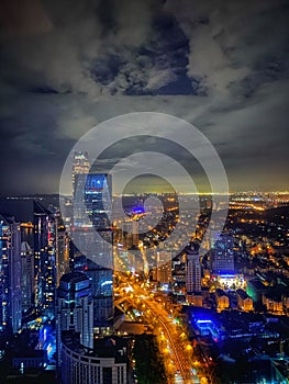 Night cityscape of Qingdao, China