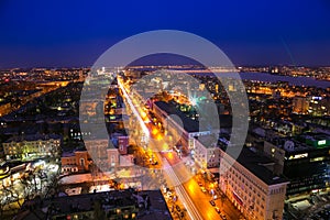 Night cityscape from rooftop of Hotel Marriott to Revolution Pro