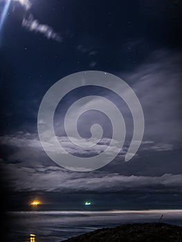 Night Cloudscape shot lit up by the moon