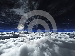 Night cloudy landscape