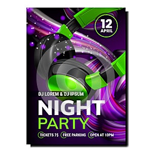 Night club dj poster vector