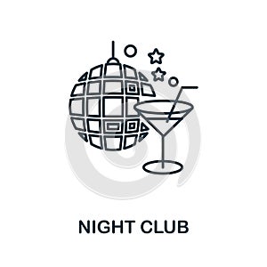 Night Club icon. Line element from big city life collection. Linear Night Club icon sign for web design, infographics