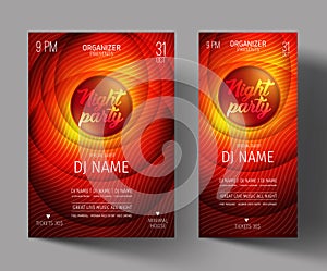 Night Club Party Flyer or Poster Layout Template. photo