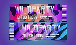 Night club party ticket templates set vector