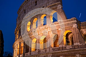 Night at the Colosseum in Rome, Italy