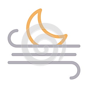 Night colour line vector  icon