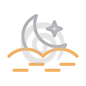 Night colour line vector  icon
