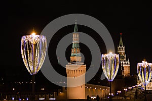 Night cremlin in Moscow, as well as