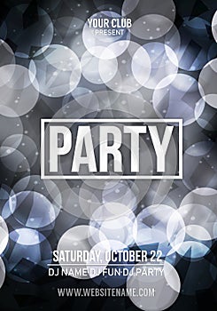 Night dance party music poster template. Electro style concert disco club party event flyer invitation.