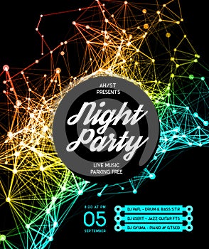 Night Disco Party Poster Background