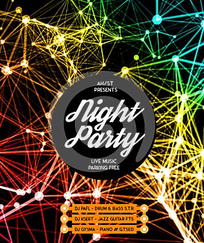 Night Disco Party Poster Background