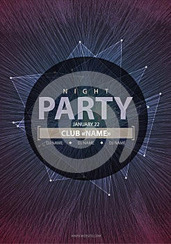 Night Disco Party Poster Background