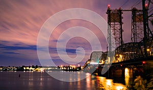 Night Drawbridge over the Columbia River I-5 Interstate