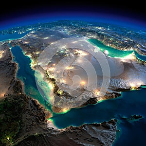 Noche La tierra. saudí 