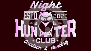 Night ESTD 2023 Hunter club outdoor and hinting and beautiful background-