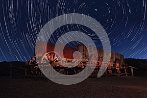 Night Exposure Star Trails of the Sky in Death Valley California