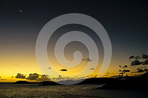 Night Falling Over The Ocean