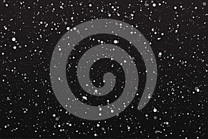 Night falling snow on black background vector illustration
