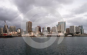 Night Falls Honolulu Downtown City Skyline Metropolis Hawaii Uni