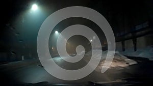 Night Foggy Mist Car Road 3 Hd