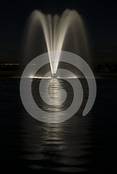 Night Fountain Reflections