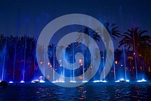 Night fountains in Salou, Spain