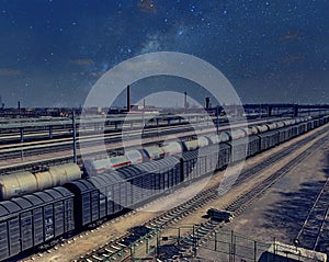 Night freight train china