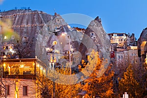 Night Goreme city, Turkey