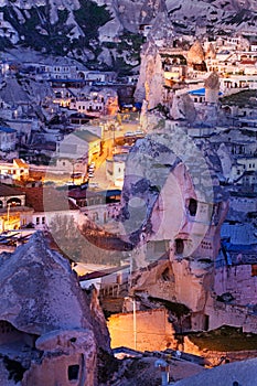 Night Goreme city, Turkey