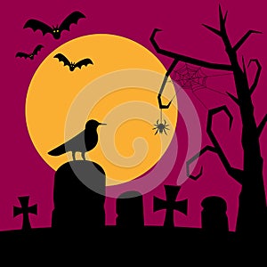 Night Graveyard Background