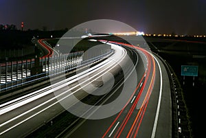 Night highway - long exposure - light lines