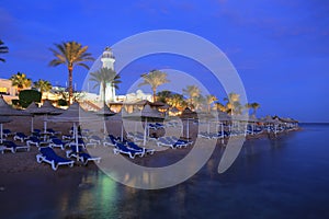 Night in the hotel resort in Sharm el Sheikh