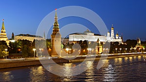 Night hyper lapse of Moscow Kremlin