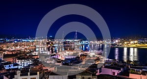 Night Ibiza panorama photo