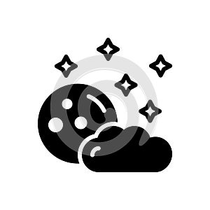 Black solid icon for Night, dark and sunset photo