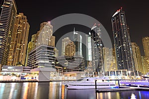Night illumination at Dubai Marina