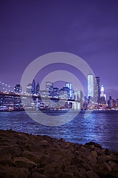 Night image of the Brooklyn Bridge