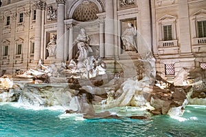 Night image of Trevi Fountain, Rome - Italy