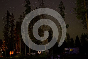 Night impression on a Campsite in Jasper