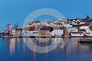 At night island in the fjord, Norway