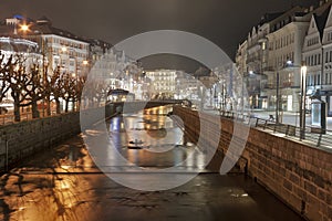 Night Karlovy Vary cityscape