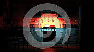 Night Kitchen, Stovetop Glow